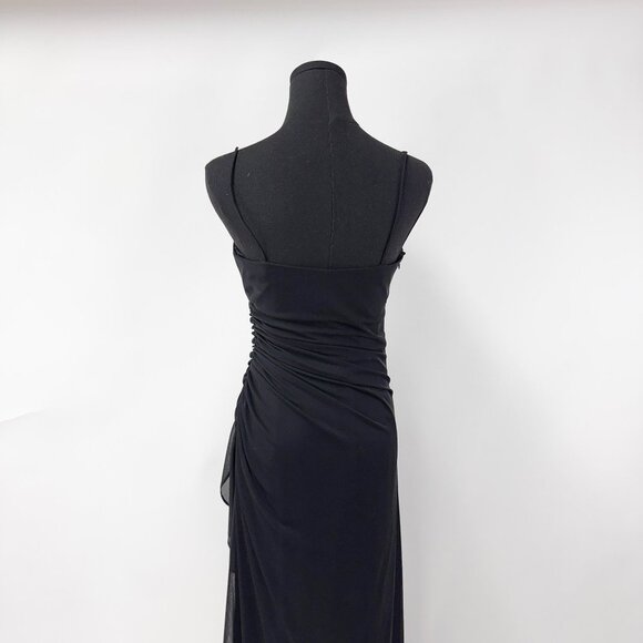 VINTAGE 90S STYLE BLACK EVENING LONG MAXI DRESS - Picture 8 of 12